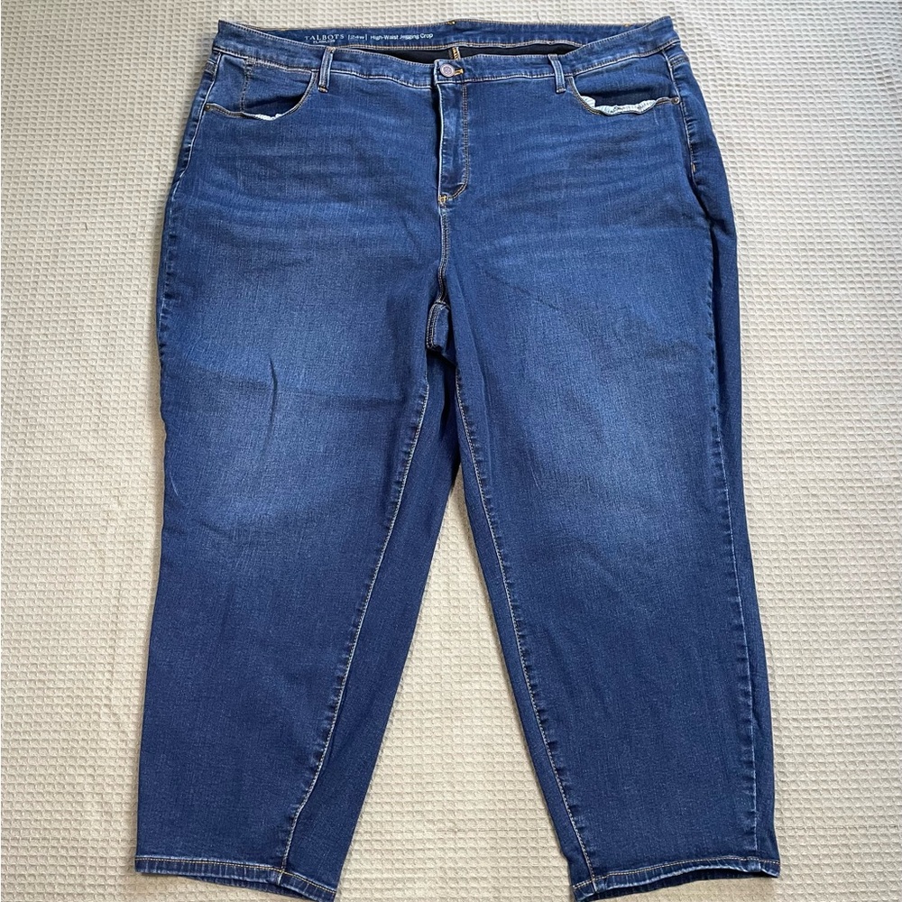 Talbots Flawless Jegging Crop Jeans 24W High Waist Slimming Stretch